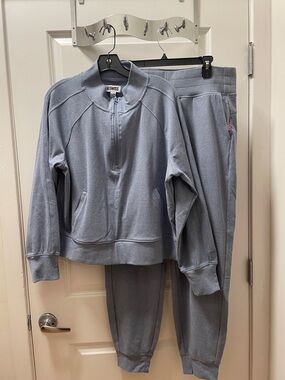 K-Swiss Light Blue Half-Zip Pullover and Jogger Set